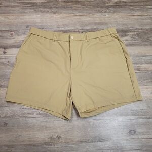 Bearbottom Shorts Mens XL Beige Chino Flat Front Stretch Nylon Spandex Casual
